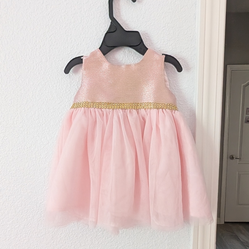 Blueberi Boulevard Pink Dress with Fur Coat